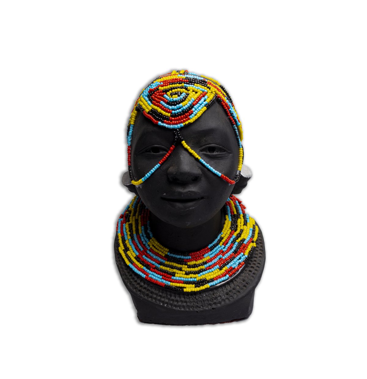 African Beaded Bust (Maasai-inspired) 